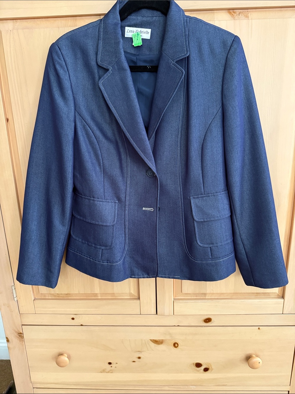 Sz 10 Lena Gabrielle Navy Women's Tailored Blazer Jacket